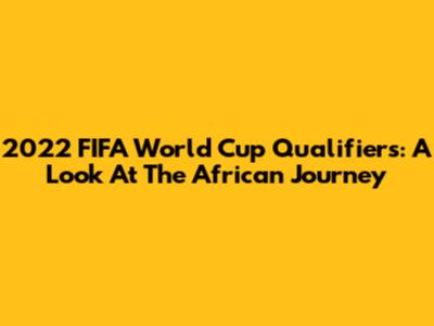 2022 FIFA World Cup Qualifiers: A Look At The African Journey