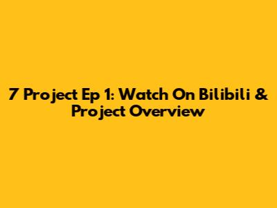 7 Project Ep 1: Watch On Bilibili & Project Overview