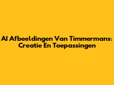 AI Afbeeldingen Van Timmermans: Creatie En Toepassingen