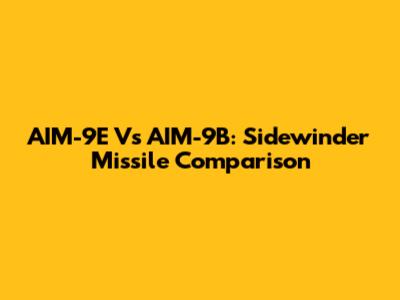 AIM-9E Vs AIM-9B: Sidewinder Missile Comparison
