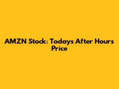 AMZN Stock: Today's After Hours Price