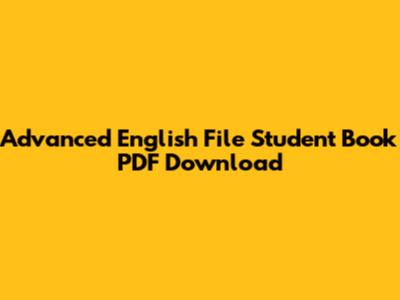 Advanced English File Student Book PDF Download