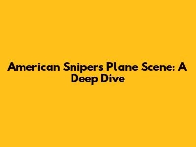 American Sniper's Plane Scene: A Deep Dive