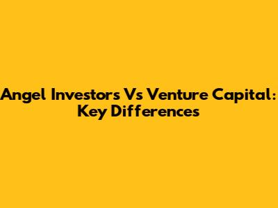 Angel Investors Vs Venture Capital: Key Differences