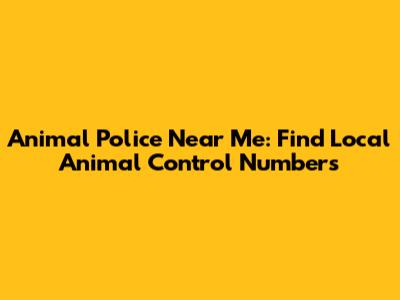 Animal Police Near Me: Find Local Animal Control Numbers