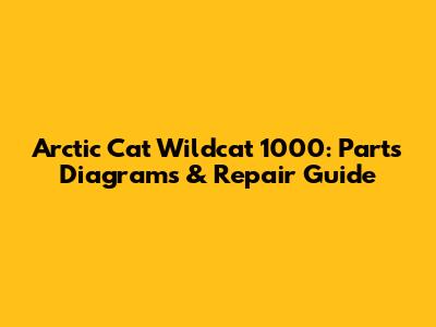 Arctic Cat Wildcat 1000: Parts Diagrams & Repair Guide
