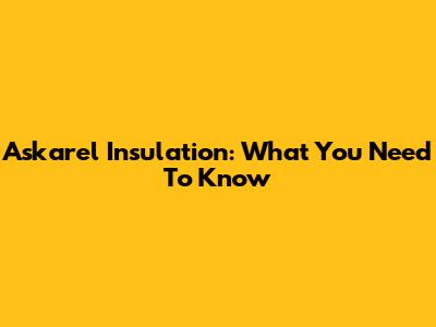Askarel Insulation: What You Need To Know