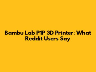 Bambu Lab P1P 3D Printer: What Reddit Users Say