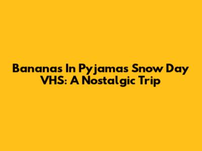 Bananas In Pyjamas Snow Day VHS: A Nostalgic Trip