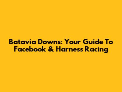 Batavia Downs: Your Guide To Facebook & Harness Racing