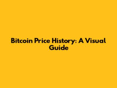 Bitcoin Price History: A Visual Guide