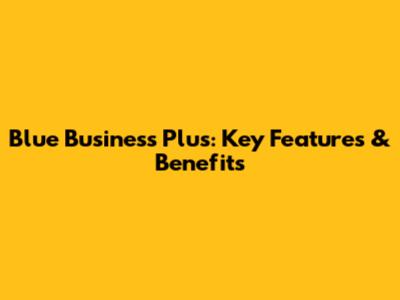 Blue Business Plus: Key Features & Benefits