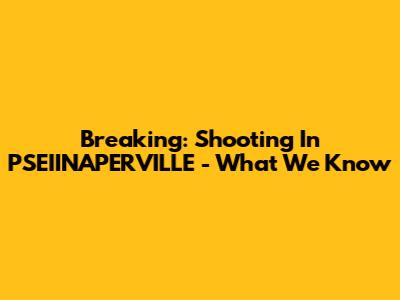 Breaking: Shooting In PSEIINAPERVILLE - What We Know