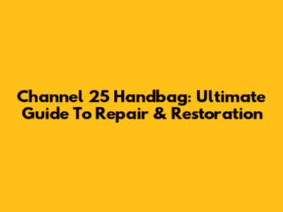 Channel 25 Handbag: Ultimate Guide To Repair & Restoration