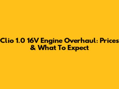 Clio 1.0 16V Engine Overhaul: Prices & What To Expect