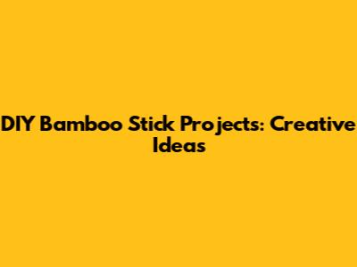 DIY Bamboo Stick Projects: Creative Ideas