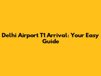 Delhi Airport T1 Arrival: Your Easy Guide