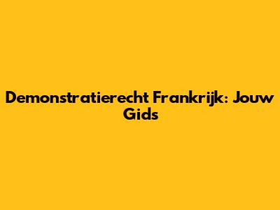 Demonstratierecht Frankrijk: Jouw Gids