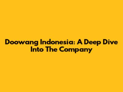 Doowang Indonesia: A Deep Dive Into The Company