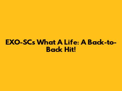EXO-SC's 'What A Life': A Back-to-Back Hit!