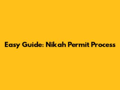Easy Guide: Nikah Permit Process