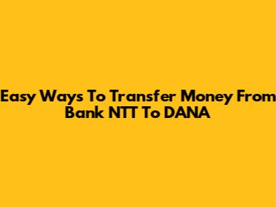 Easy Ways To Transfer Money From Bank NTT To DANA