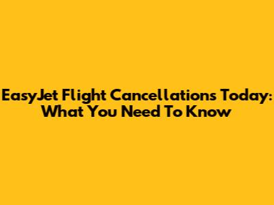 EasyJet Flight Cancellations Today: What You Need To Know