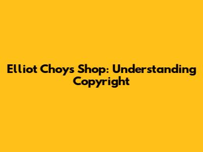 Elliot Choy's Shop: Understanding Copyright