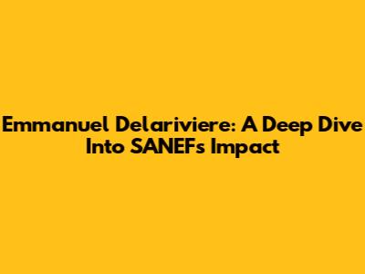 Emmanuel Delariviere: A Deep Dive Into SANEF's Impact