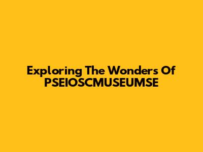 Exploring The Wonders Of PSEIOSCMUSEUMSE
