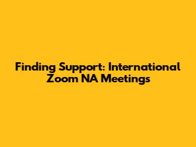 Finding Support: International Zoom NA Meetings