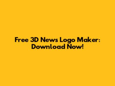 Free 3D News Logo Maker: Download Now!