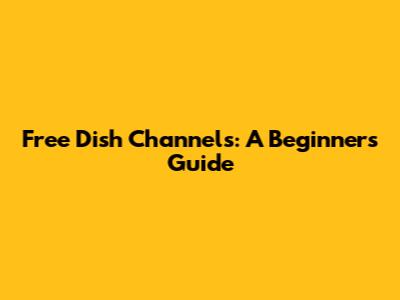 Free Dish Channels: A Beginner's Guide