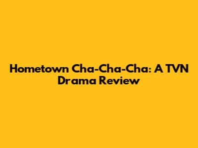 Hometown Cha-Cha-Cha: A TVN Drama Review