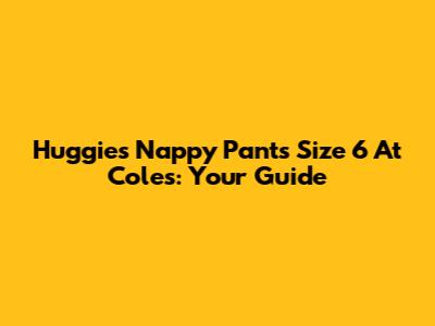 Huggies Nappy Pants Size 6 At Coles: Your Guide