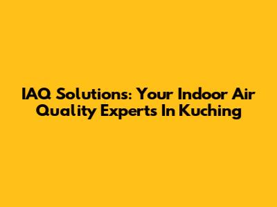 IAQ Solutions: Your Indoor Air Quality Experts In Kuching