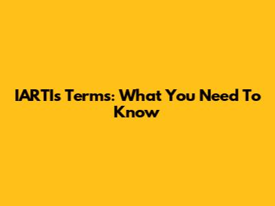 IARTI's Terms: What You Need To Know