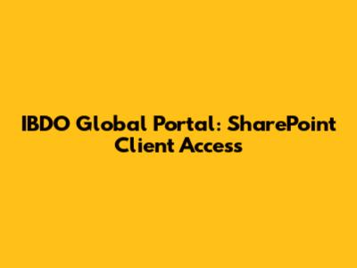 IBDO Global Portal: SharePoint Client Access