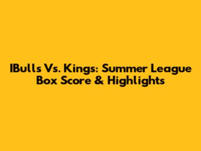 IBulls Vs. Kings: Summer League Box Score & Highlights