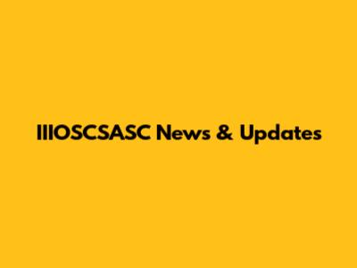 IIIOSCSASC News & Updates