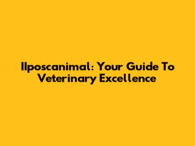 IIposcanimal: Your Guide To Veterinary Excellence