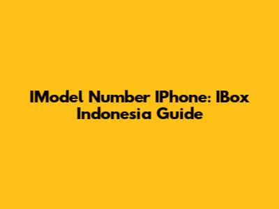 IModel Number IPhone: IBox Indonesia Guide