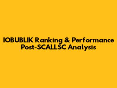 IOBUBLIK Ranking & Performance Post-SCALLSC Analysis