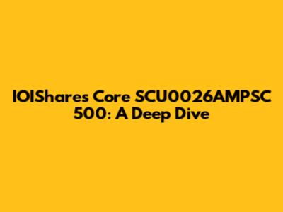 IOIShares Core SCU0026AMPSC 500: A Deep Dive