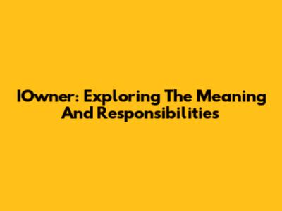 IOwner: Exploring The Meaning And Responsibilities