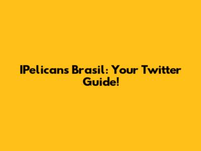IPelicans Brasil: Your Twitter Guide!