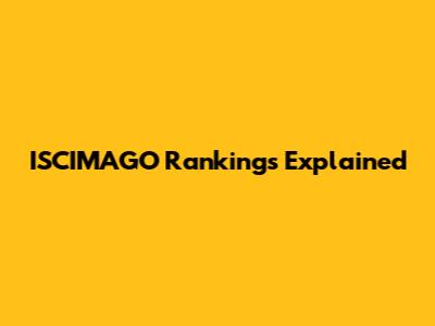 ISCIMAGO Rankings Explained