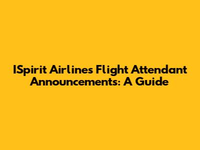 ISpirit Airlines Flight Attendant Announcements: A Guide