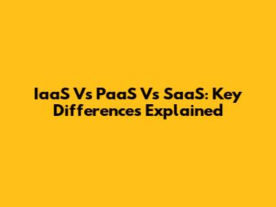 IaaS Vs PaaS Vs SaaS: Key Differences Explained