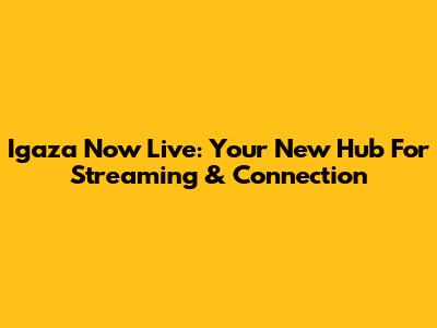 Igaza Now Live: Your New Hub For Streaming & Connection